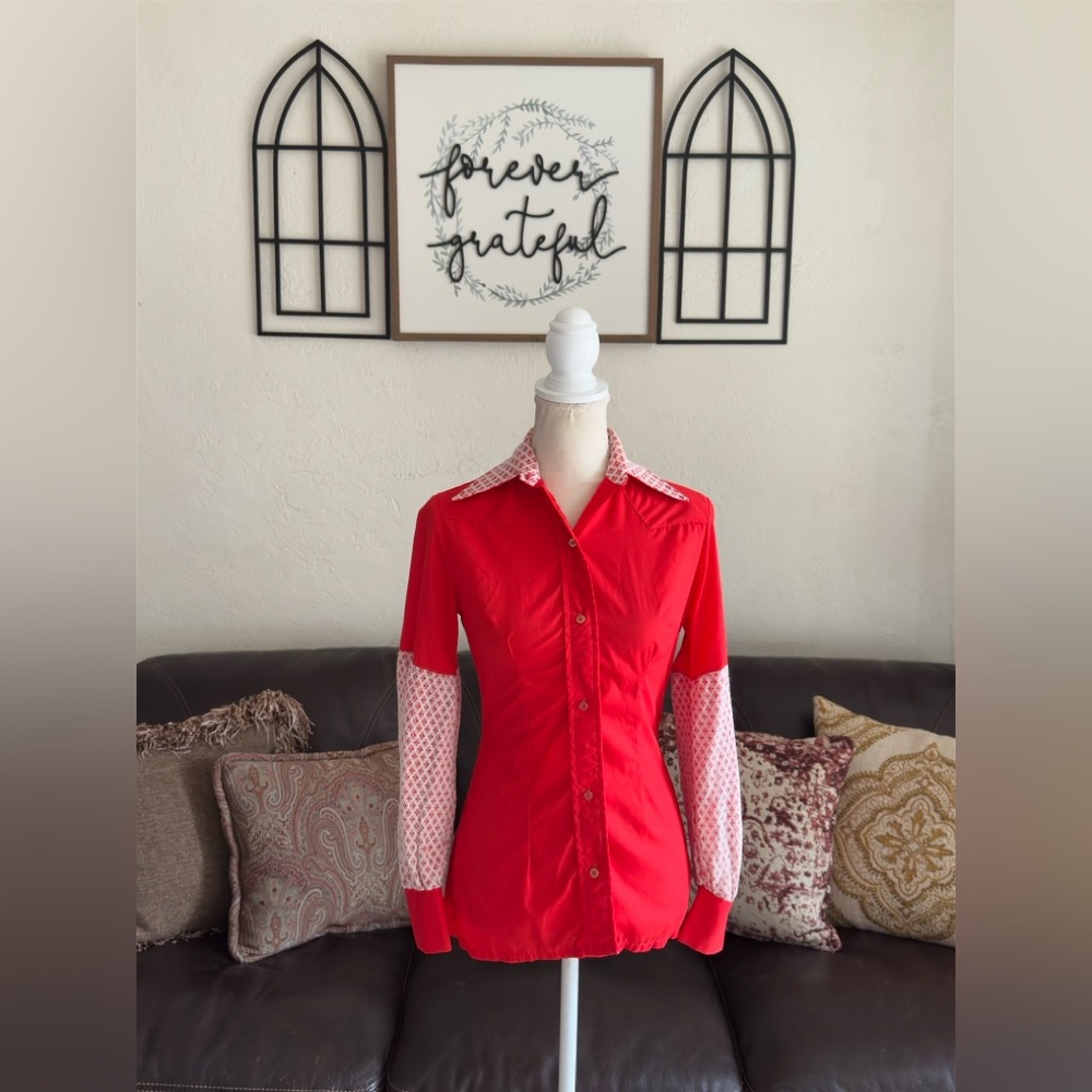 Vintage Fenton Western Button Up Shirt Size 10 Retro Classic